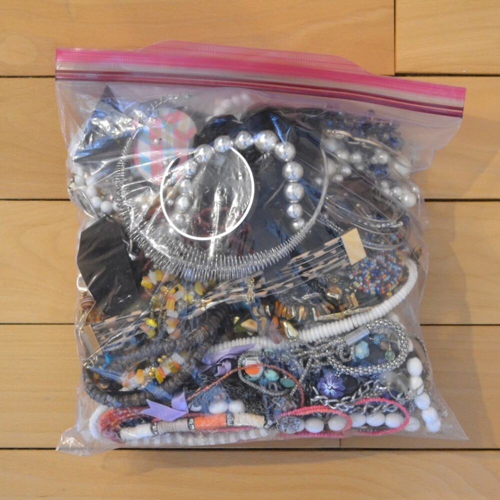 Assorted Costume Jewelry Grab Bag 4.5 lbs Rings Necklaces Bracelets and More
